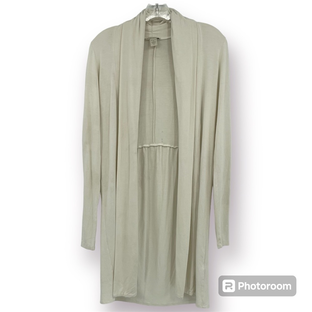 White + Warren Open Front Duster Sweater – Cream – Size Small